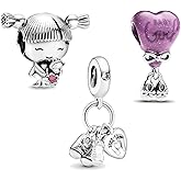 TCZNAF Mom Love Charms for Bracelets Family Gold Beads Dangle Pendants Mother's Day Present for Women