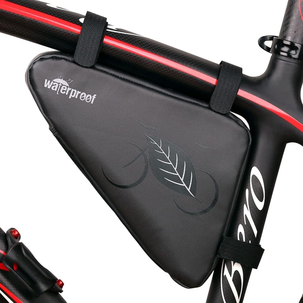 Photo 1 of NDakter Bike Frame Storage Bag 2L, Waterproof Bicycle Triangle Pouch, Cycling Pack for Phone, Wallet, Keys, Tools, Accessories, Bikes Front Tube Bag for Mountain Road Bike, MTB Travle
