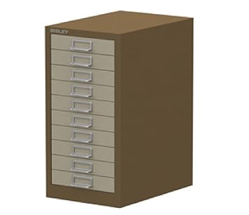 Bisley Multidrawer 10 Drawer Filing Cabinet Brown Cream 590h X