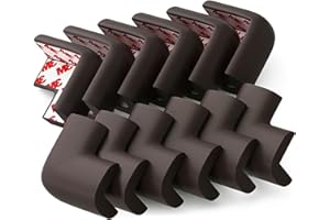 DYKESON 12 Pack Corner Protector for Baby, Protectors Guards, Child Safety Furniture Corner Guards,Soft Baby Proofing Edge, Sharp Corner Cushion, Table Edge Bumpers, Brown