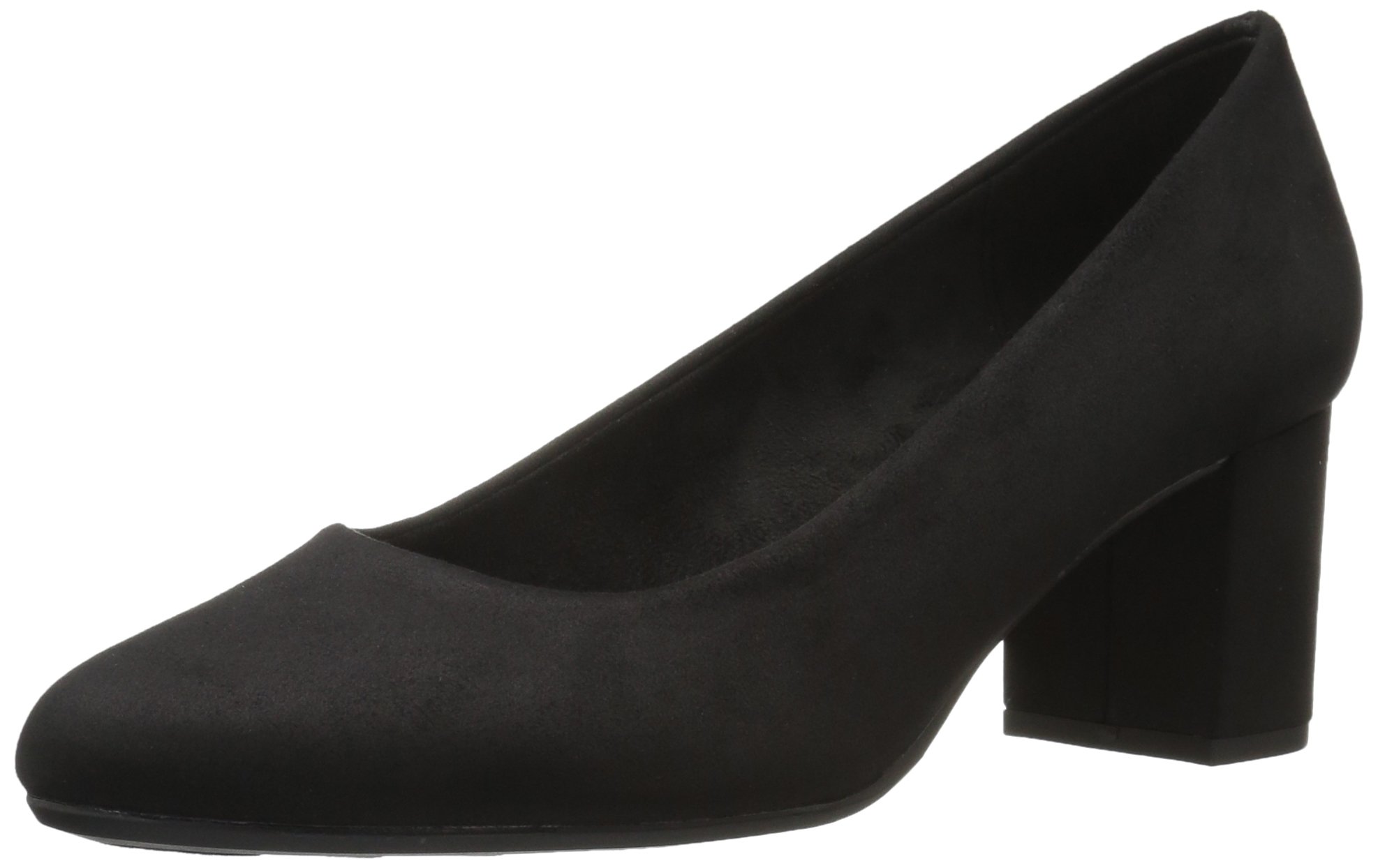 Easy Street Women’s Proper Pump, Black Suede, 6.5 X-Wide