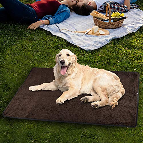 PetBonus Collapsible Dog Blanket, Waterproof and Washable Mat with Shoulder Bag, for Bed Sofa Car Seat and Outdoor, Large, 47 x 35 inches