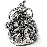 Bravo Bells Dragon Head 3D Motorcycle Bell – Good Luck Biker Accessory or Keychain – Made in USA with Premium Lead-Free Pewter