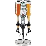 Oggi Professional 3-Bottle Revolving Liquor Dispenser, Stainless Steel