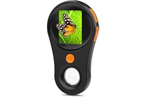 2.0'' IPS Pocket Microscope, 3-Level LED Lights, OUTACT 2MP Digital Microscopes, 500X Pocket Microscope Magnifying Glass, Rechargeable Handheld Mini Microscopes, Compatible with Windows, Mac OS