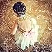 Summer Dresses Girls Sequins Lace Holiday Tutu Sleeveless Bare Back Mini Party Dress for Little Children Girls (Gold/White, Size 4T)