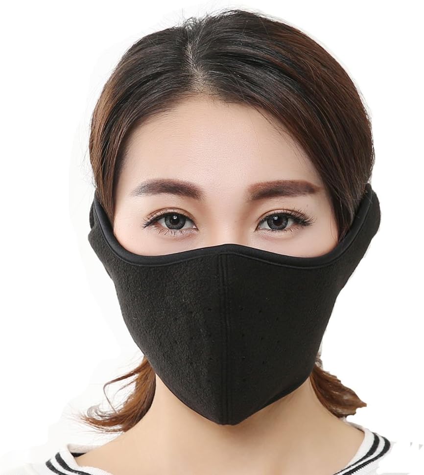 KAPOSEV Mouth Mask Warmer Cotton Fleece Mask Anti Dust Face Muffle Mask for Men Women Boy Kids,Full Ears Protection for Ski Bicycle Motorcycle