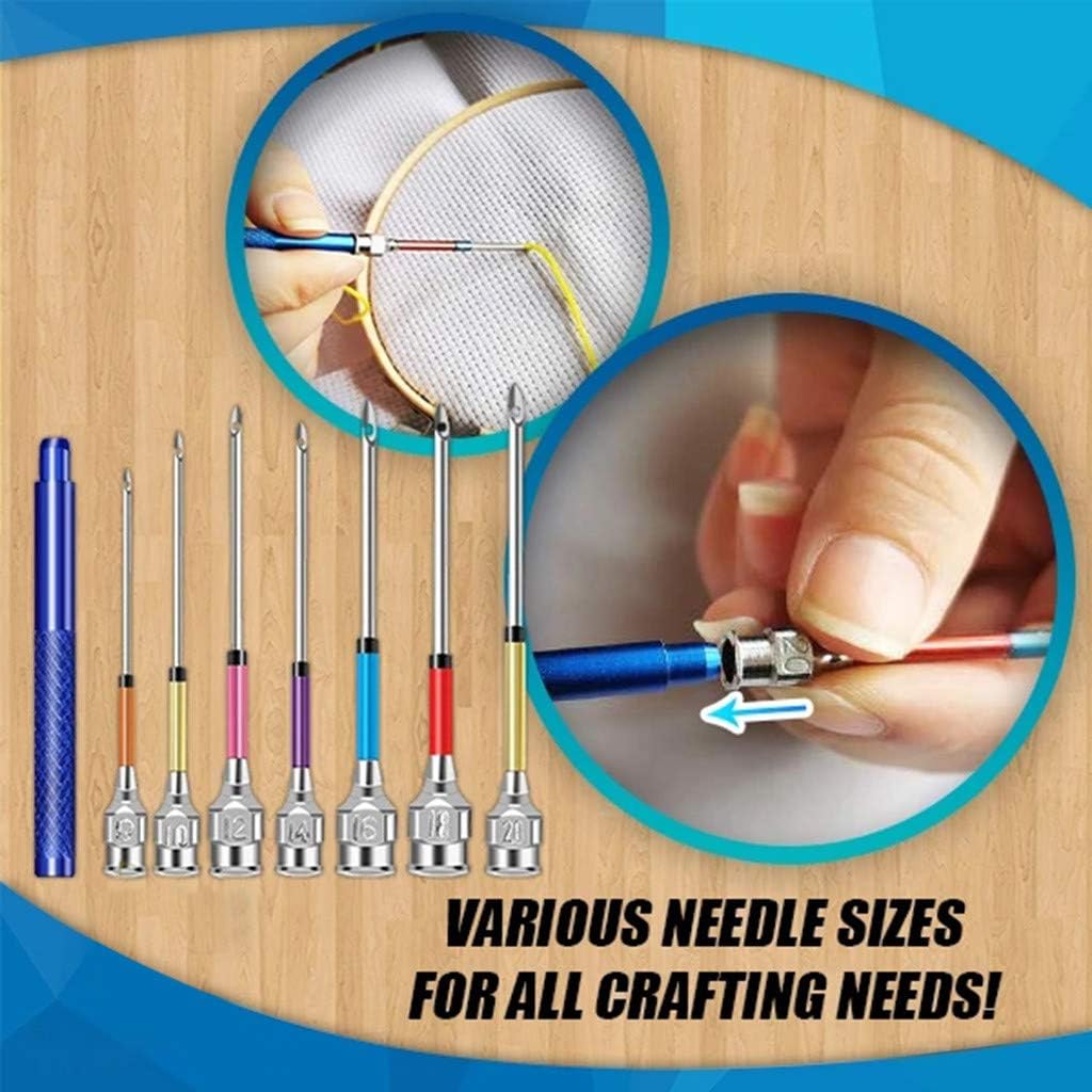 Full Range of Embroidery Starter Kit - 8PCS Common Interchangeable Head Full Model Embroidery Pin Magic Embroidery Pen (A -8pcs)