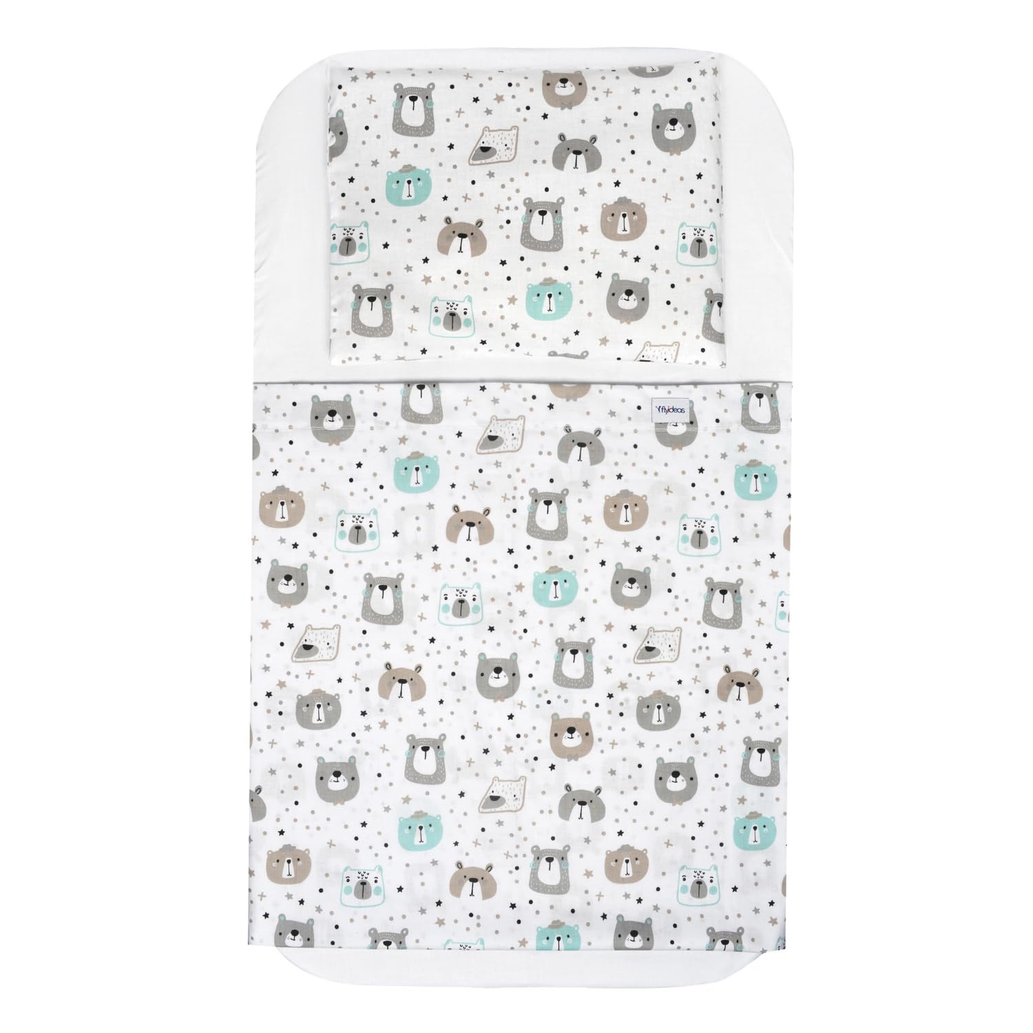 Next to Me Crib Fitted Sheets 4 Pcs Basic Set 83x50cm, Organic Pure Cotton 160 GSM Cert.