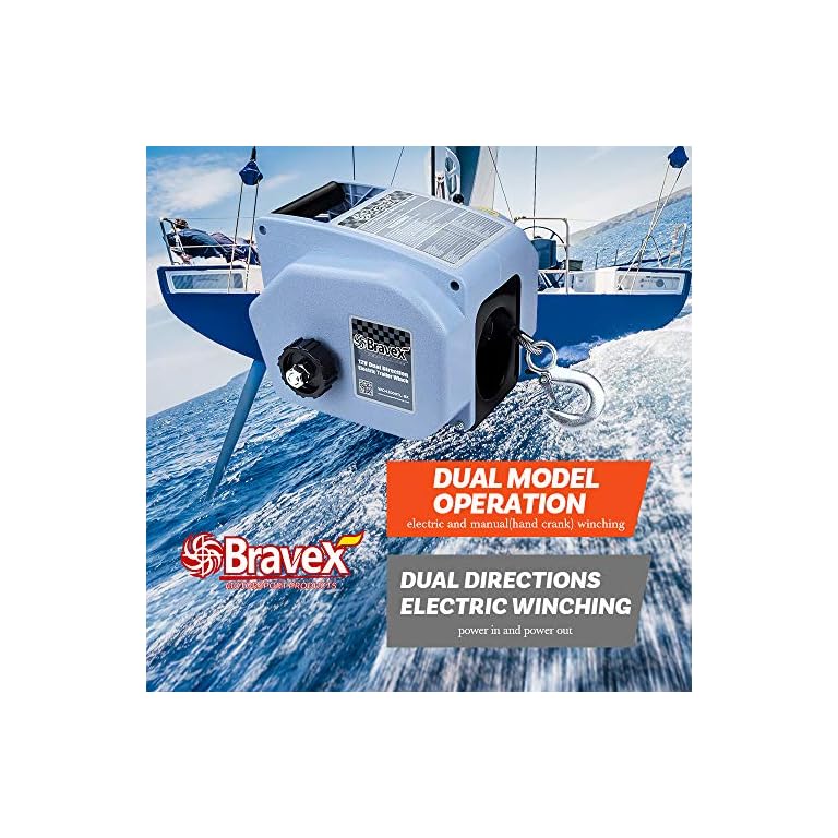 Bravex 12V DC Electric Winch Boat Trailer Corded Remote Control & Hand Crank 30 Higher Power