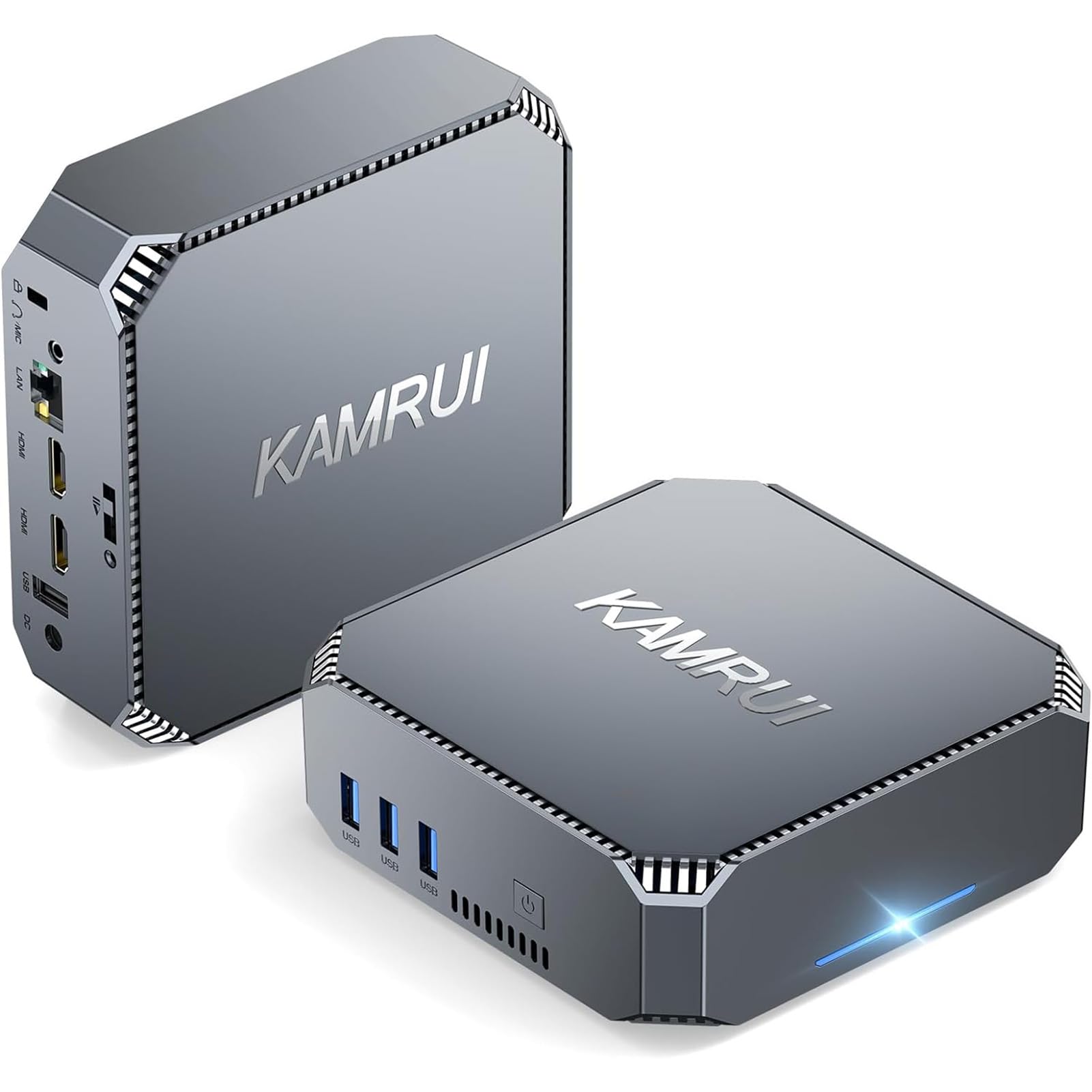 KAMRUI AK2 Plus N100 Mini PC, 16GB DDR4 RAM 512GB SSD Mini Desktop Computers, Supports Dual 4K Displays for Home School Office