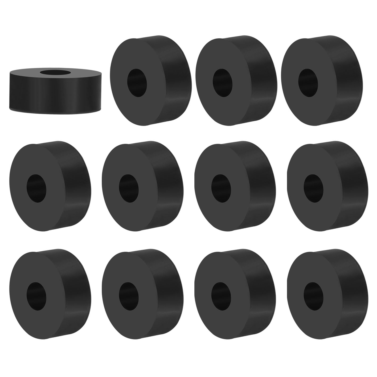 PATIKIL Multi Purpose Rubber Spacer, 12 Pcs 10mm ID x 30 OD x 12mm T Neoprene Round Anti-Vibration Isolation Pads Isolator Rubber Bushings Spacer Washer for HVAC Bolts Car Accessories