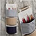 Nasogod Hanging Storage Bag, Wall Mounted 3 Bags Nursery Storage Bag Over The Door Storage Pockets Fabric Wall Door Closet Hanging Storage Bag Organizer 2 Packs Stripe