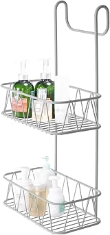 Blue Canyon No-Drill 2 Tier Shower Caddy Stainless Steel White