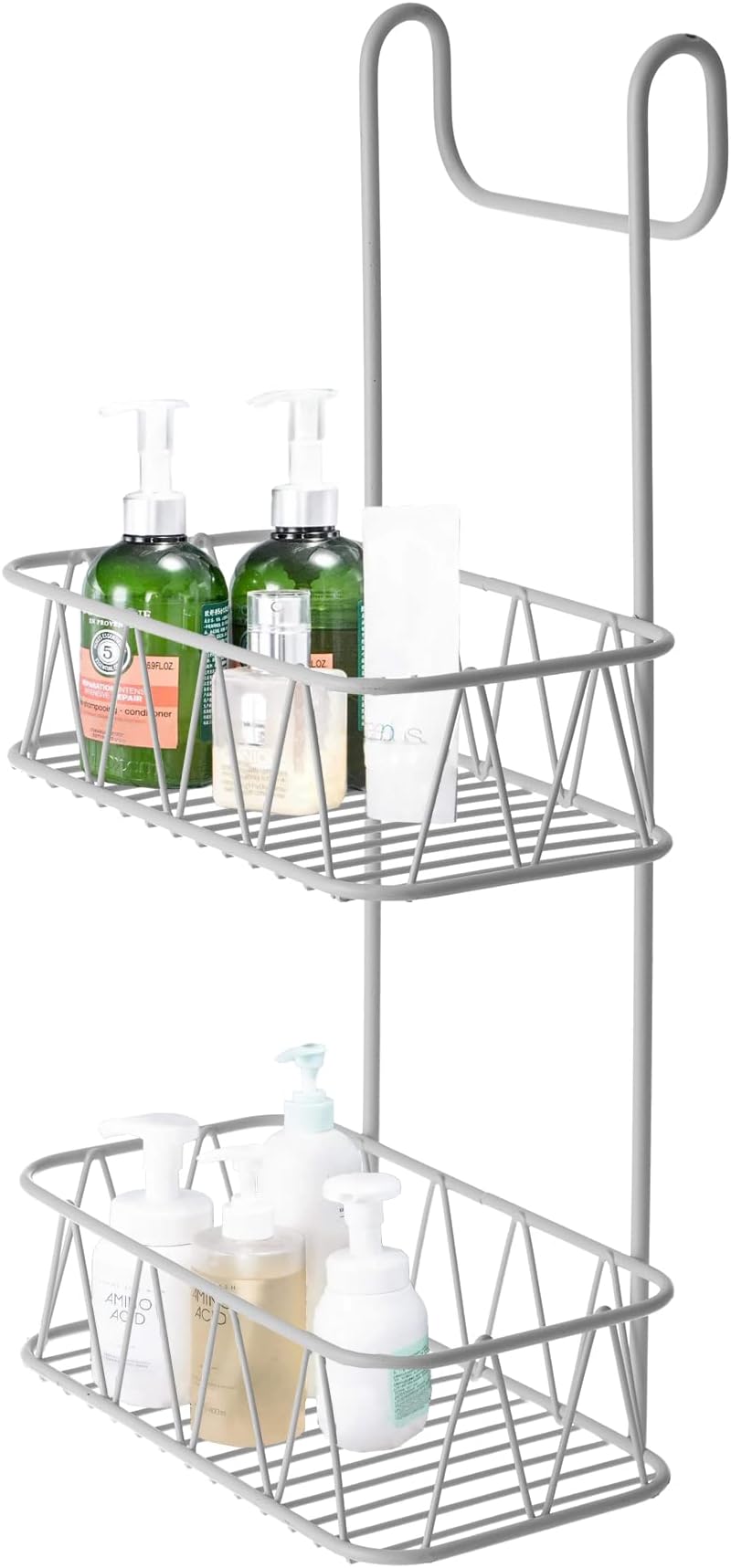 Blue Canyon No-Drill 2 Tier Shower Caddy Stainless Steel White