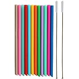 Standard Size Short Reusable Silicone Wine Tumbler Straws, Cocktail Straws for Small Kids Straw Cups 14 Pack