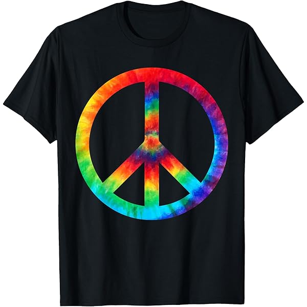Purple And Orange Peace Sign Tie Dye T-Shirt (Made By Hippies Tie Dye In Stock In Sizes Small To 4XL) (Fruit Of The Loom - Foto 10