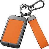 Key Fob Cover with Heavy-duty Keychain for XC90 XC60 XC40 S60 S90 V60 V90 Polestar 1 2 (Orange)