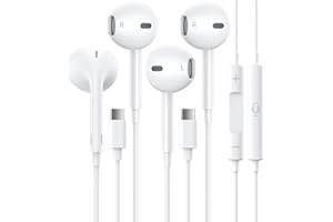 ZETUTI 2 Packs USB C Headphones for iPhone 15 Earbuds with Microphone & Volume Control HiFi Stereo Type C Earphones for Galaxy S23/S22/S21/S20/Ultra Note 10/20, for iPad Pro Pixel 7/6/6a/5/4 OnePlus 9 8