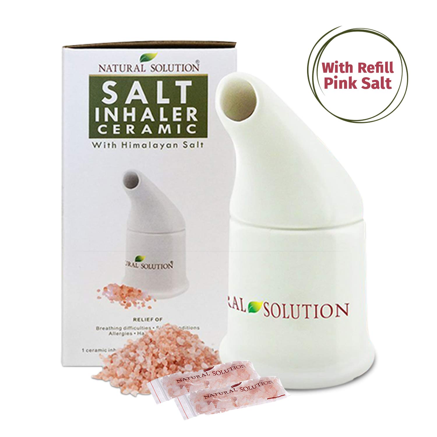 Natural Solution Himalayan Pink Salt Inhaler for Asthma and Allergies