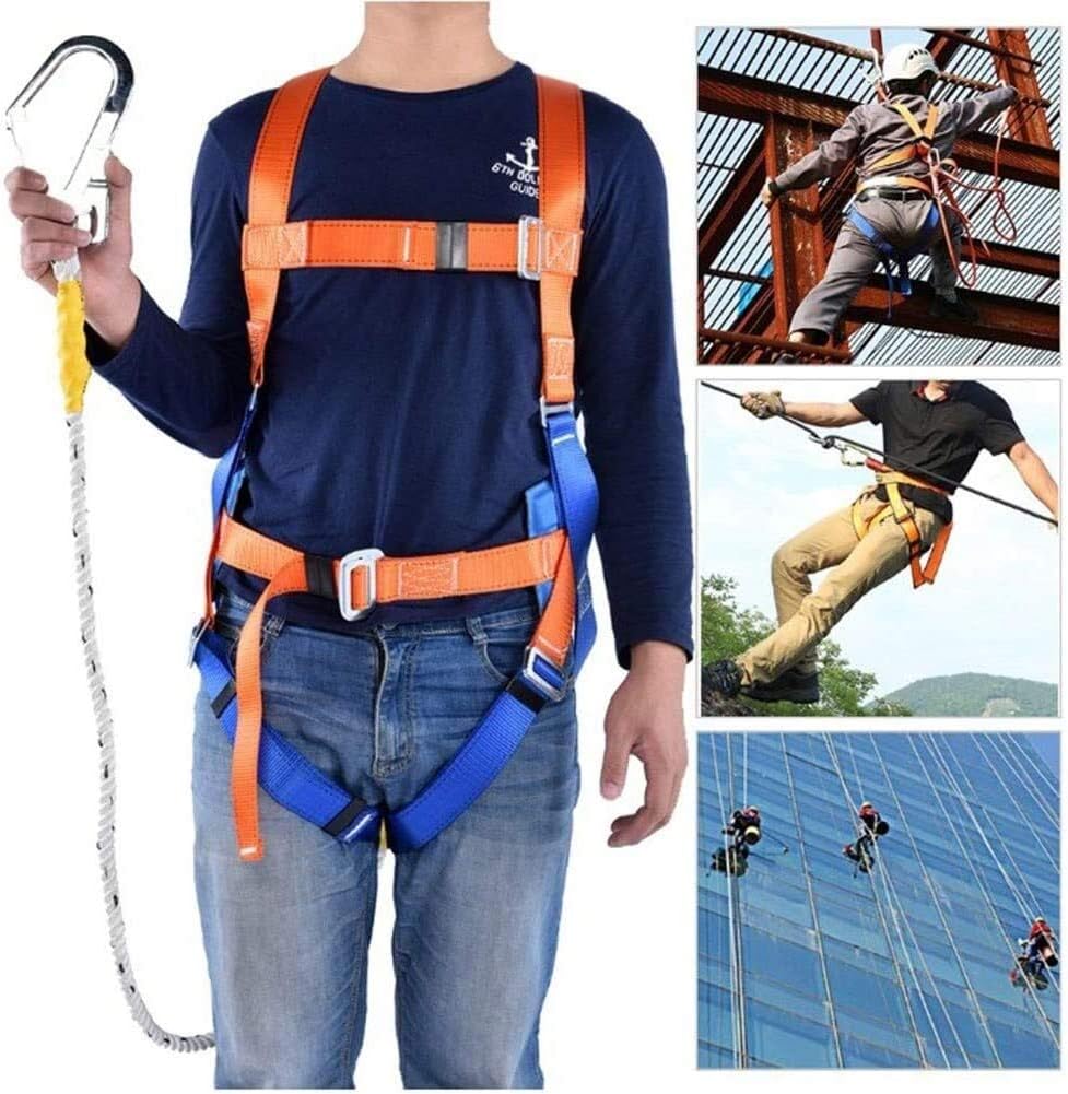 Climbing Harness Full Body Protection, Safety Harness with Lanyard for