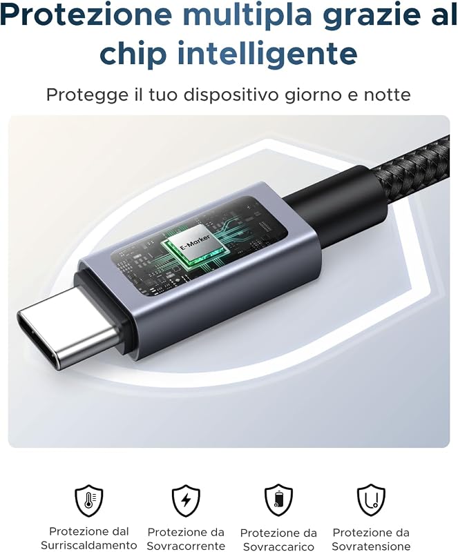Nexode Cavo USB C PD 3.1 240W con Display Digitale a LED (2M)