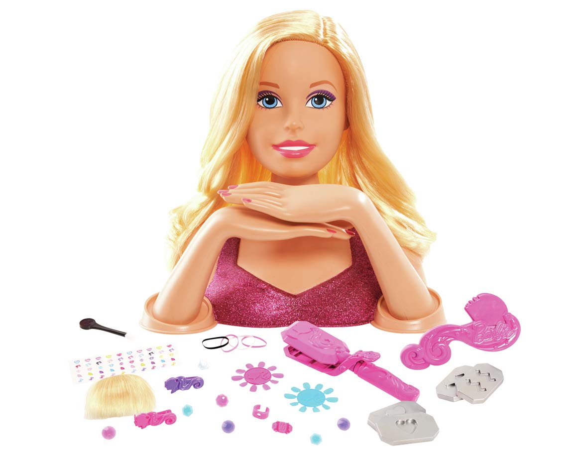 Barbie, GIOCHI PREZIOSI, BAR17 Deluxe Styling and Make-Up Head, 30 Hair & Makeup Accessories, Toy for Children from 3 Years Old, GIOCHI PREZIOSI, BAR17