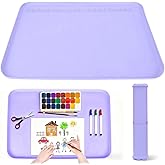 Premium Silicone Art Mat for Crafts, 24" x 16" Non-Slip Art Mat for Painting, Clay, Resin, Slime, Jewelry-Making, and Crafts – Waterproof & Easy to Clean, Raised Edges for Mess-Free Crafting (Purple)