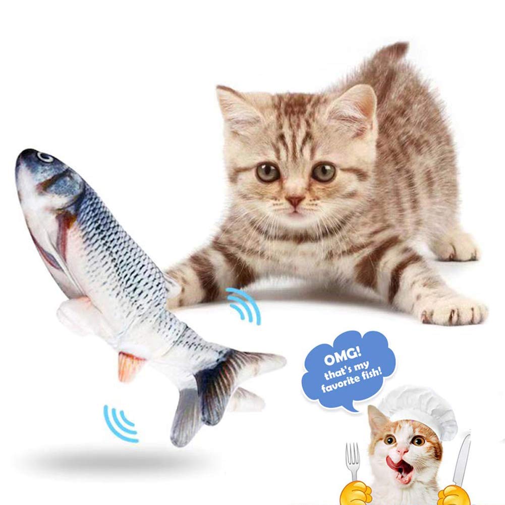 Dancing Fish Cat Toy, Interactive Catnip Toys, electric cat toys for indoor cats, Funny Plush Doll Fish Kicker Toy for Cat and Kitten, Perfect for Kittens to Bite, Chew and Kick