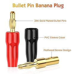 Diospyros 4 mm Gold Plated Open Screw Type Speaker
