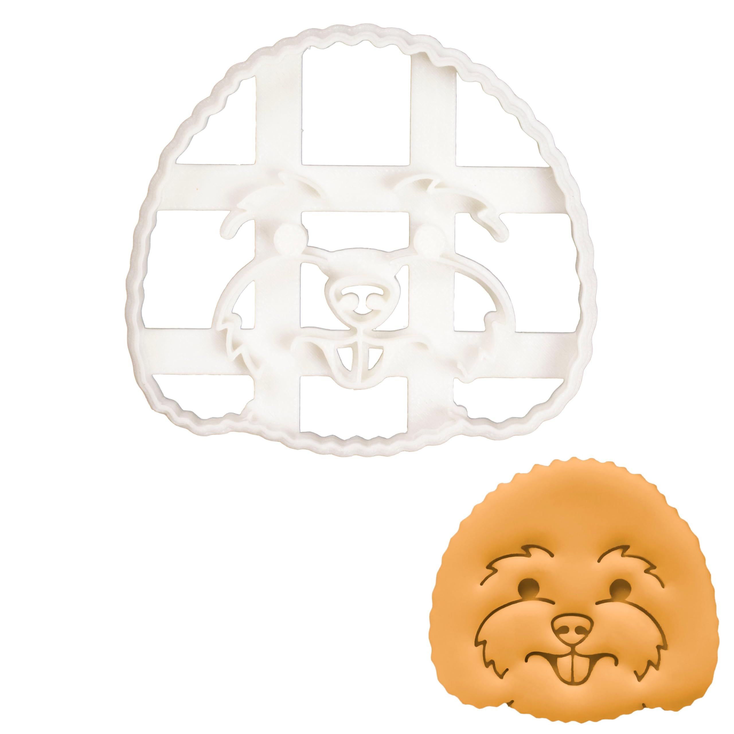 BAKERLOGY Bichon Frise Face Cookie Cutter - Detailed Biscuit Cutter Design for Baking and Crafts, Ideal on Fondant, Dough, Clay
