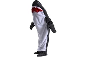 Yaruing Shark Wearable Blanket,Flannel Blanket Hoodie Onesie for Adult & Kids,Hooded Blanket with Sleeves,Soft Cozy Cosplay
