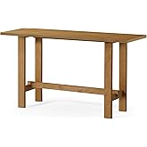 Maven Lane Hera Rustic Rectangular Accent Console Table for Small Spaces and Front Door Entrance Hallway in Weathered Natural Finish