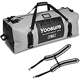 YOOSURE Waterproof Duffel Bag 110L- 700D PVC Dry Bag with Airtight Zipper, Large Dry Bag with Straps&Handles for Camping Boating Kayaking Rafting Canoeing Gym Beach Car Roof Storage (Grey)