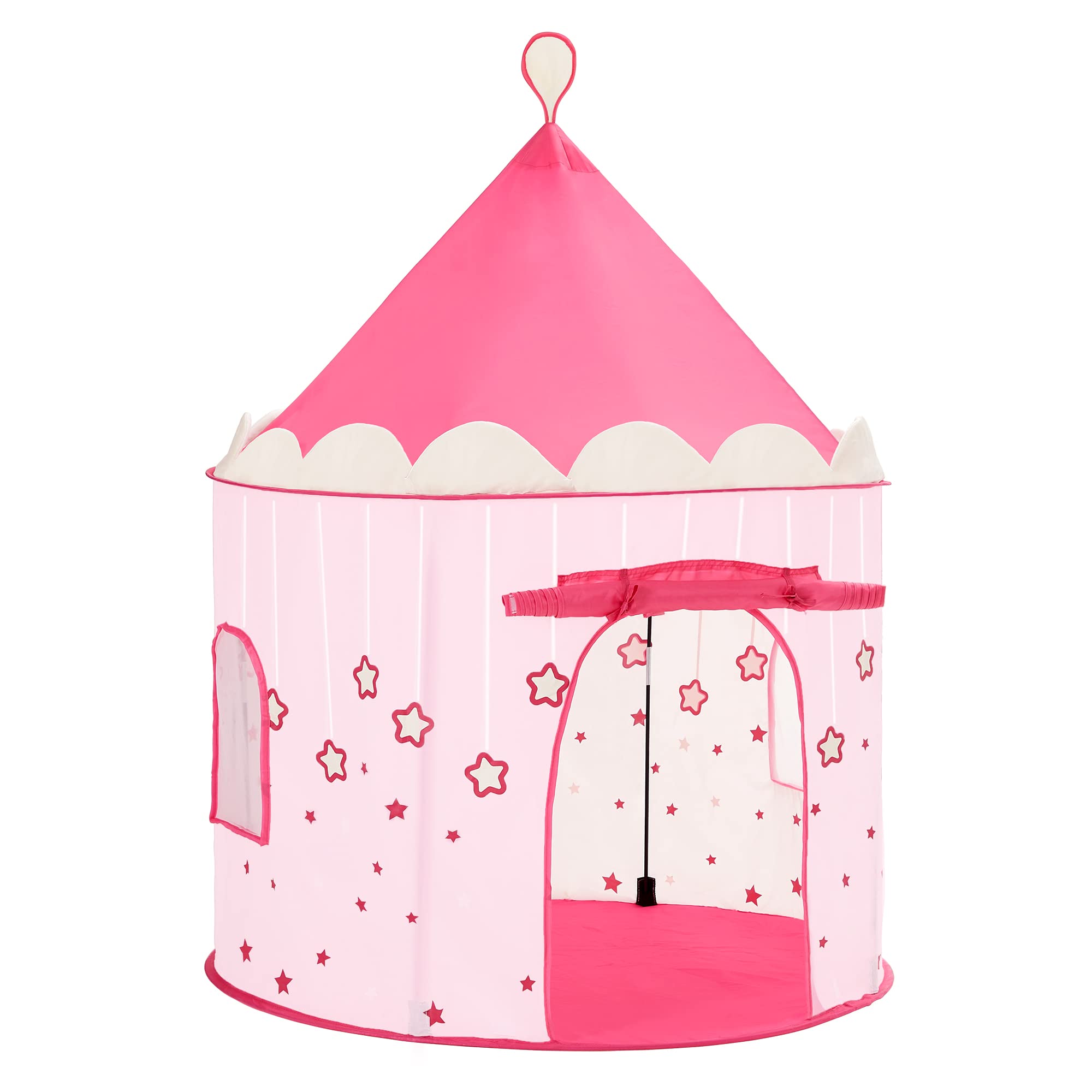 SONGMICS Princess Castle Play Tent for Girls Toddlers, Indoor and Outdoor Playhouse, Portable Pop Up Play Teepee, Gift for Kids, Pink LPT01PK