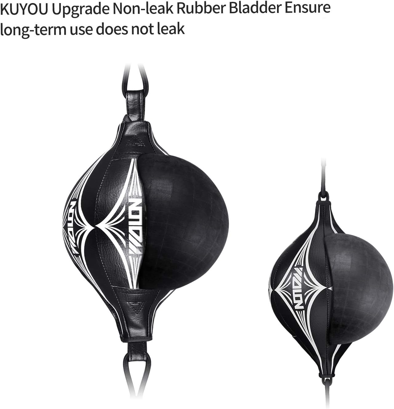 Double End Ball with Pump Boxing Ball Speed Training Ball Leather Speed Bag Punching Dodge MMA with Ring Locking for Training Gym Exercise Agility (Black) : Sports & Outdoors