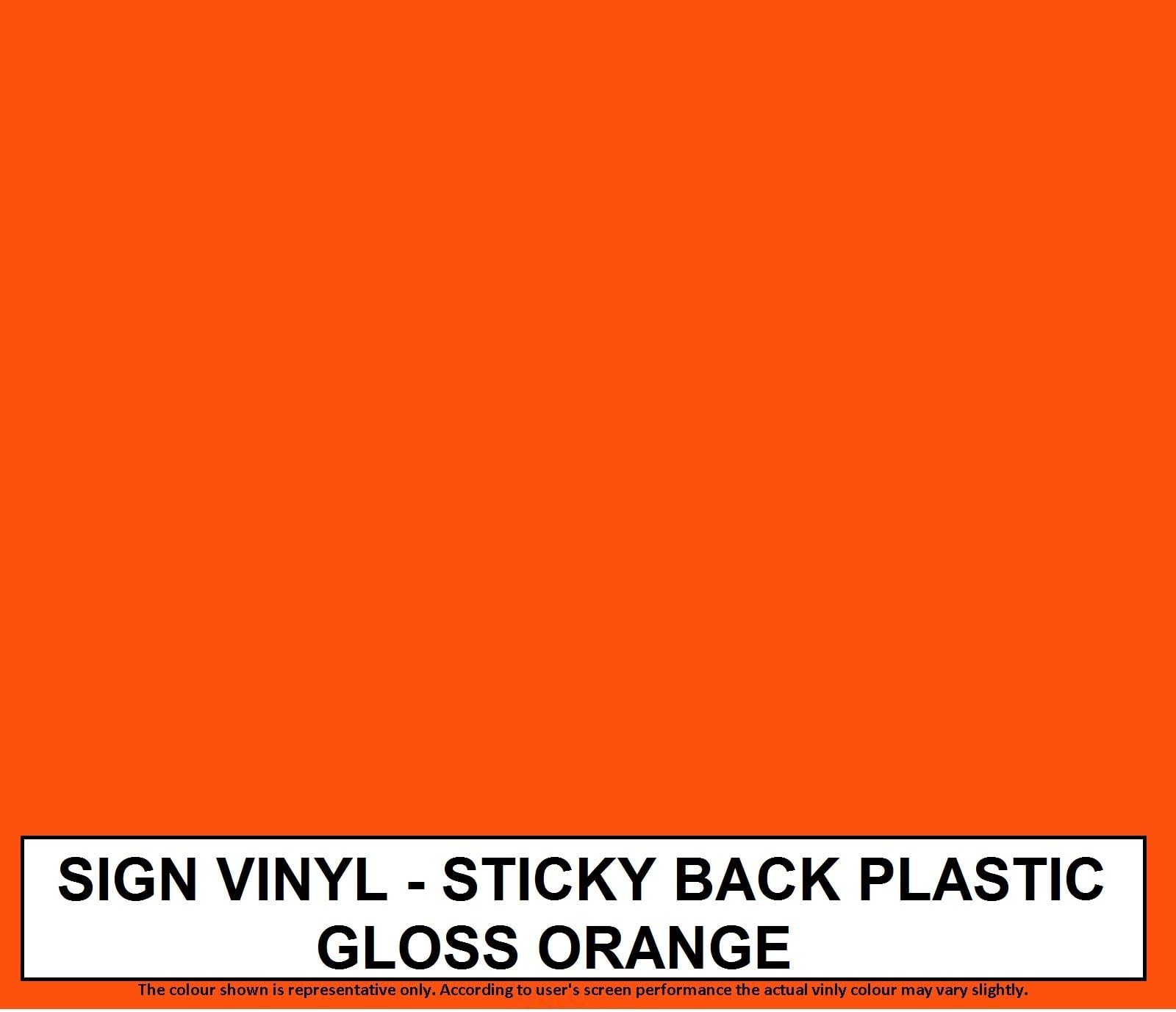 5 Metre x 610MM Roll of Gloss Orange Sticky Back Plastic Self Adhesive Vinyl Sign Making Quality. This Product is Available in 33 Colours Gloss or MATT Finish. Like Fablon. Suit Wall Art