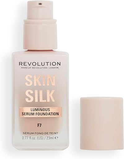 Makeup Revolution Skin Silk Serum Foundation Light to Medium 23ml F7 Hyaluronic