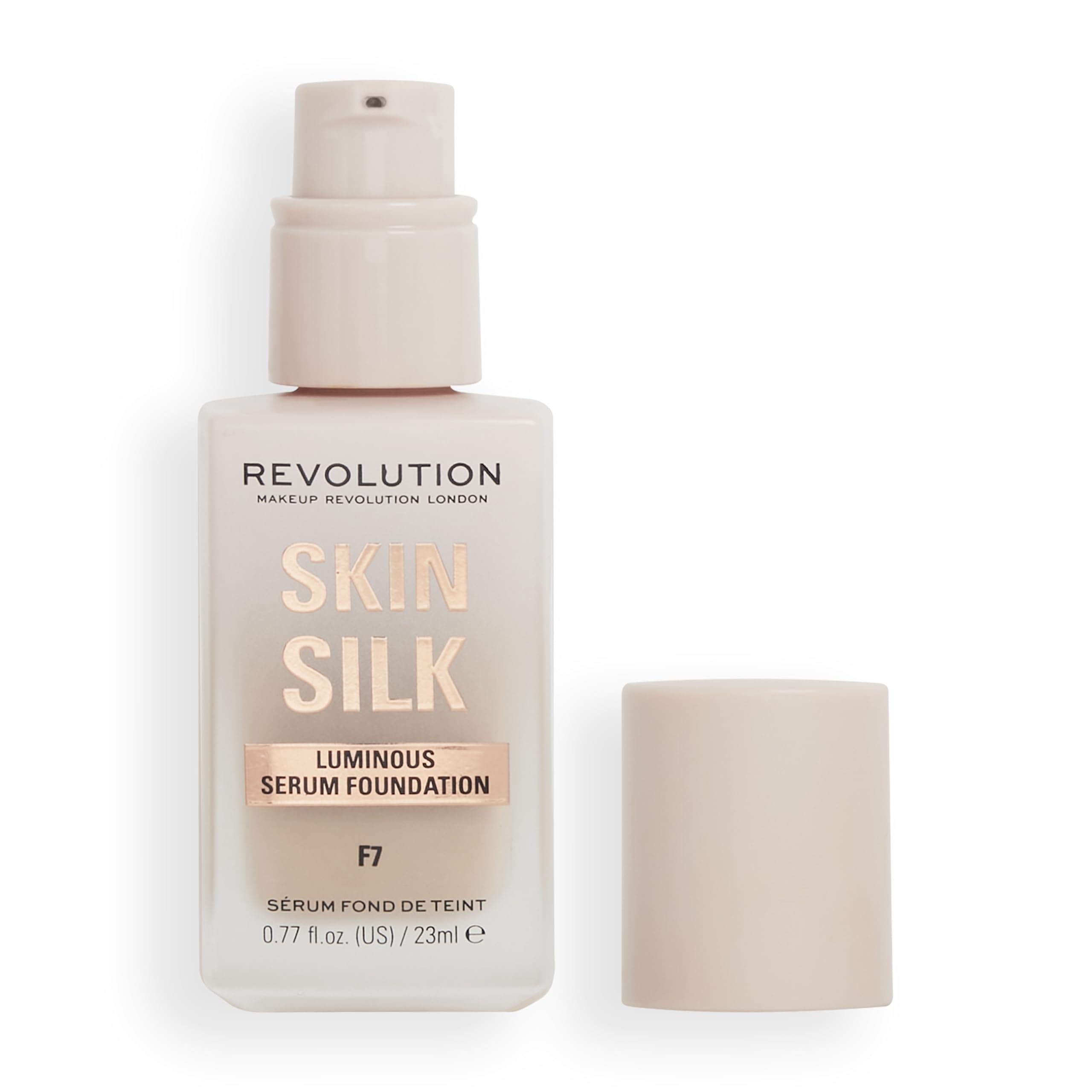Makeup Revolution, Skin Silk Serum Foundation, Light to Medium Coverage, Contains Hyaluronic Acid, F7, 23ml