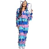 Tipsy Elves Halloween Costumes for Women - Bright Multicolored Pinata Jumpsuit Funny Halloween Costume Adult Onesies