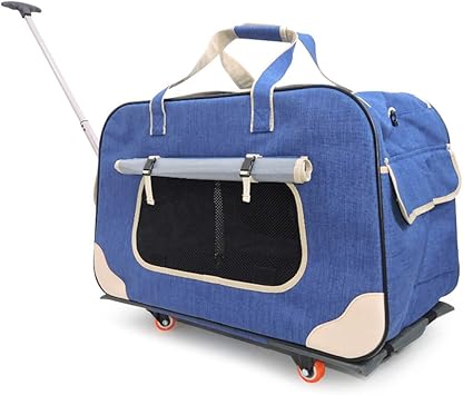 Amazon Takimi ペットキャリー 犬用キャリーバッグ キャスター付き キャリー 13kgまで 中型犬 大型犬対応 犬 鞄 手提げ 車載 キャリーカート 折り畳み可 省スペース 猫用お出かけ専用 ブルー Takimi キャリーバッグ スリング 通販
