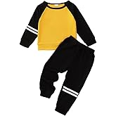 KIMI BEAR Toddler Baby Boy Clothes Fall Winter Long Sleeve Sweatshirt Pullover Tops + Joggers Pants Outfit Set