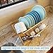 WELLAND Bamboo 2-Tier Dish Rack,19.5 x 12.5 x 9.5 inches Drying Full-Size Dinner Plates Folding Holder Utensil Drainer