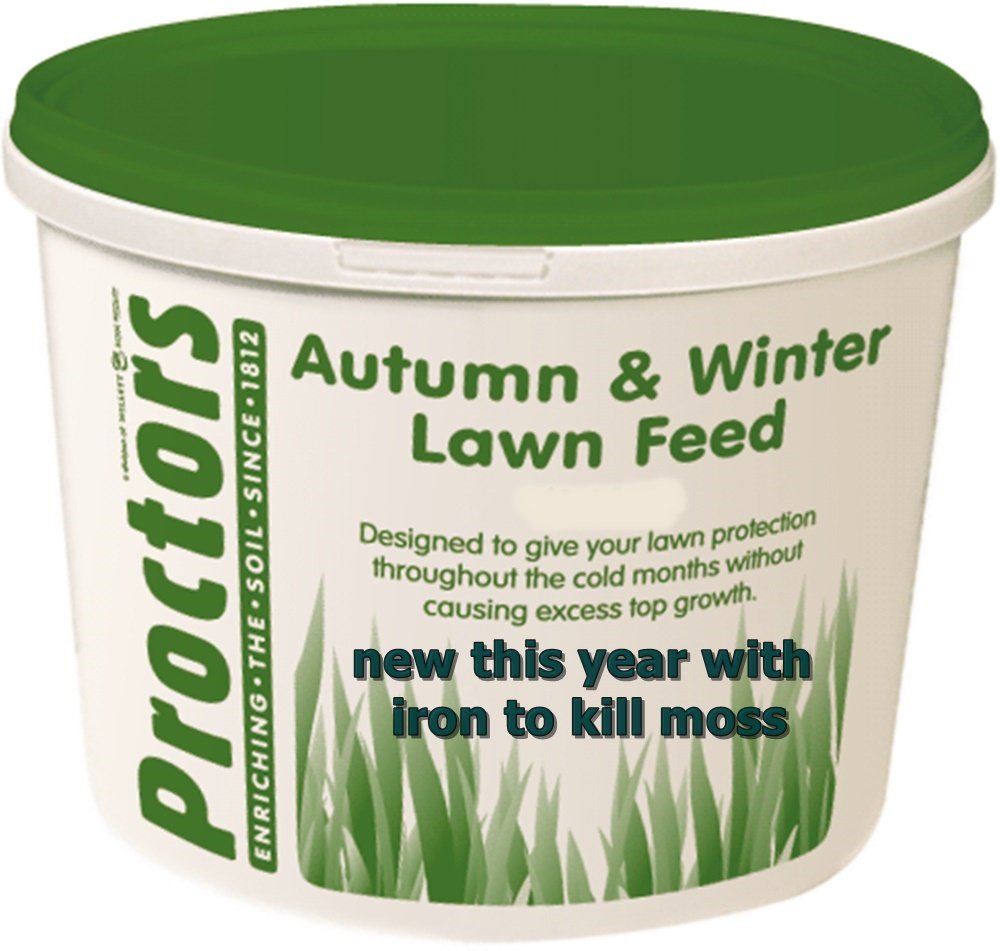 New This Year - 5kg Airtight Tub of Proctors Autumn & Winter Lawn Feed with Iron to Kill Moss - 285 sq m Coverage