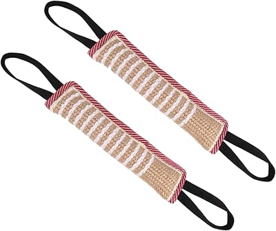 Opopark 2 Pieces Dog Tug Toy with 2 Handles Durable Jute Medium to Large Dogs