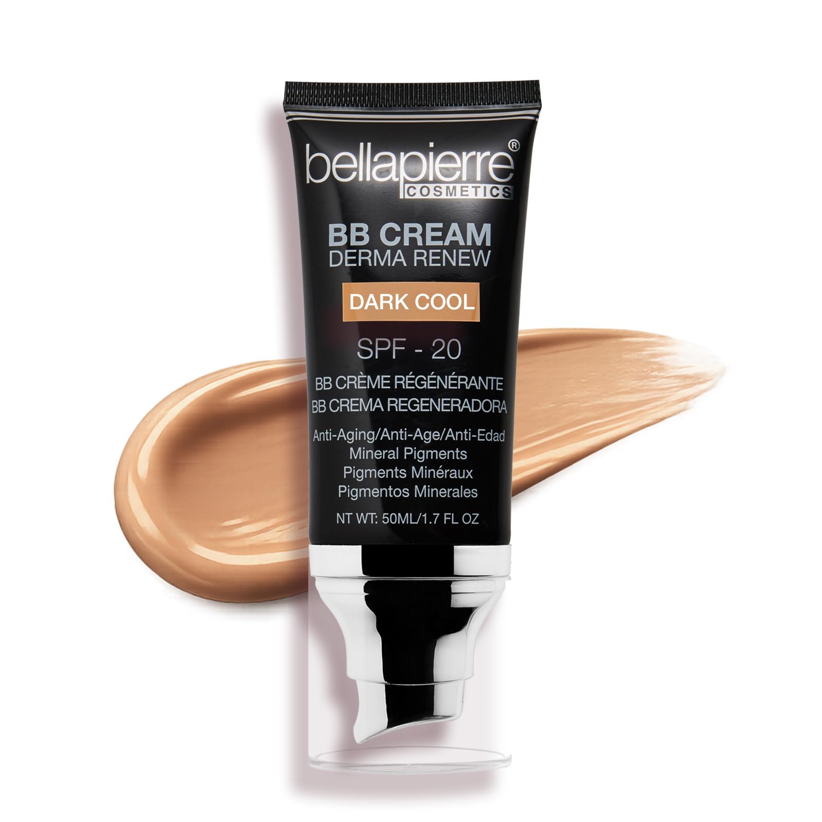 Bellapierre BB Cream SPF 20 – Mineral Sunscreen & Liquid Foundation, Lightweight Tinted Moisturizer, Buildable Coverage, Matte Finish, Non-Toxic, Paraben-Free, Cruelty-Free – 48ML - Dark Cool — image 1