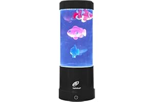 ELEGANTOSS Lightahead Mini LED Round Fish Lamp Color Changing Light Effects, A Sensory Synthetic Fish Aquarium Tank 9 inches Tall Mood Lamp.