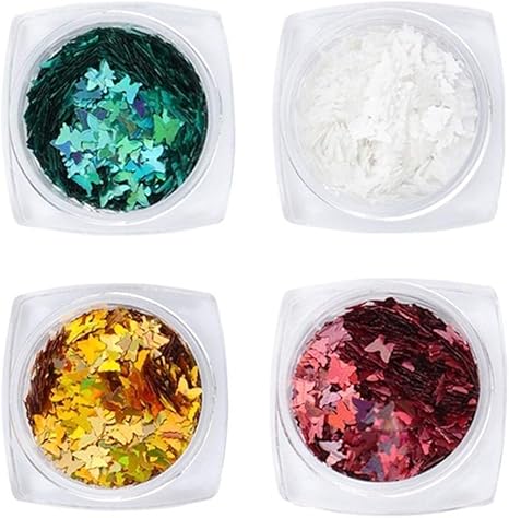 Amazon Co Jp Xpwb ゴールドシルバーレッドカラフルなネイルアート箔紙不規則なアルミネイル ステッカーマニキュアグリッタージェルポリッシュネイルデコレーション Color 4pcs Rkbf57 ホーム キッチン