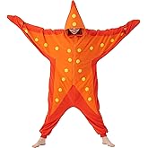 AIYOUYIYA Adult Starfish Costume Star Onesie Pajamas - Sea Animal Halloween One-Piece Cosplay Suit for Women and Men