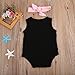 Doing Newborn Baby Girls Infant Sleeveless Rompers Jumpsuit Bodysuit Outfits Clothes with Headband (6-12M)